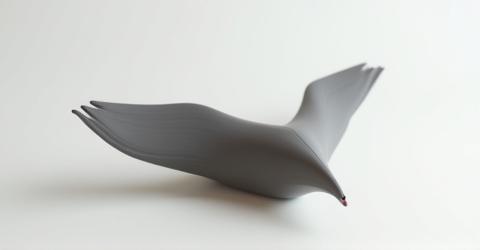 Prototipo di oggetto di design ispirato alle forme aerodinamiche degli uccelli