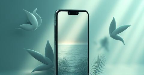 Interfaccia utente di un'app di meditazione con elementi naturali